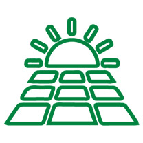 Grünes Icon für Photovoltaik von Steirertech.